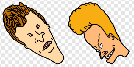 animated characters, cartoon faces, humorous expressions, classic animation, Beavis Butthead PNG