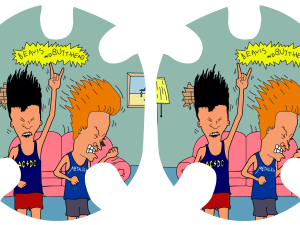 animated characters, 90s cartoons, rock music, humorous duo, Beavis Butthead PNG