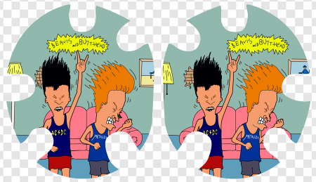 animated characters, 90s cartoons, rock music, humorous duo, Beavis Butthead PNG