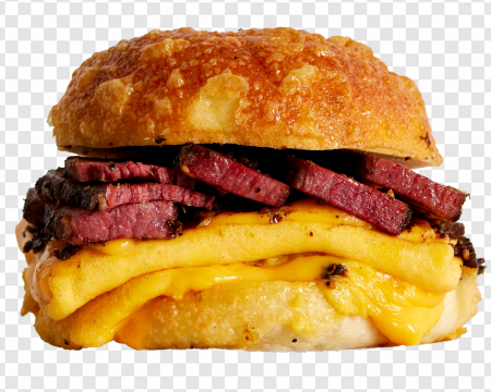 beef sandwich, cheddar cheese, breakfast sandwich, savory meal, Beef Sausage Egg and Cheese PNG