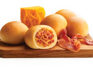 cheesy bacon rolls, savory snacks, breakfast pastries, baked goods, Beef Sausage Egg and Cheese PNG