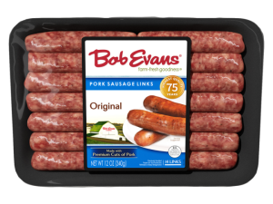 Bob Evans sausage links, original pork sausages, breakfast meat, fully cooked sausages, Beef Sausage Egg and Cheese PNG