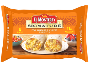 El Monterey burritos, egg sausage cheese, frozen breakfast meals, convenient snacks, Beef Sausage Egg and Cheese PNG