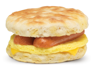 breakfast sandwich, biscuit sandwich, hot dog, scrambled egg, Beef Sausage Egg and Cheese PNG