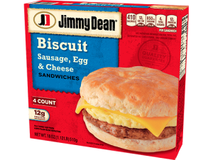 Jimmy Dean biscuits, sausage egg cheese sandwiches, frozen breakfast meals, quick breakfast options, Beef Sausage Egg and Cheese PNG