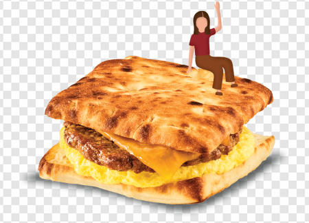 breakfast sandwich, sausage and egg, cheesy biscuit, quick meal option, Beef Sausage Egg and Cheese PNG