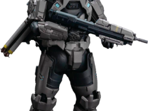 robotic soldier, futuristic armor, sci-fi weaponry, action figure, CQB Halo PNG