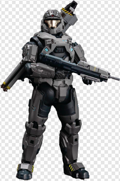 robotic soldier, futuristic armor, sci-fi weaponry, action figure, CQB Halo PNG