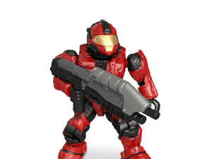 action figure, red armor, sci-fi toy, collectible figurine, CQB Halo PNG