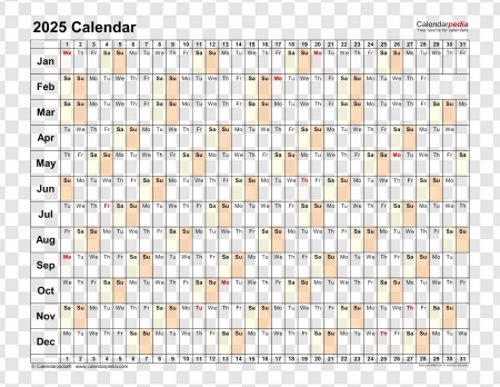 2025 calendar, wall planner, yearly calendar, modern design PNG