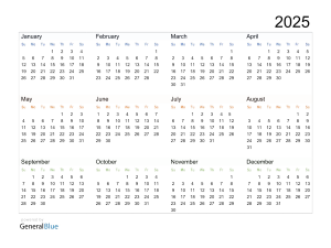 2025 Yearly Calendar Overview, Monthly Planner Layout, Annual Schedule, Date Organizer, Calendar 2025 PNG