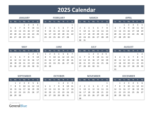 2025 Yearly Calendar, annual planner, monthly schedule, date organizer, time management tool, Calendar 2025 PNG