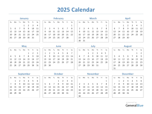 2025 calendar overview, yearly planner, monthly schedule, date tracker, Calendar 2025 PNG