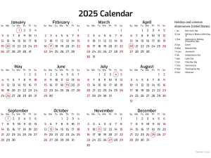 2025 calendar, year overview, daily planner, calendar layout PNG