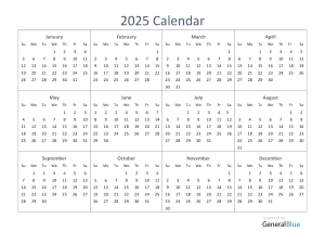 2025 Yearly Calendar, annual planner, monthly schedule, date overview, time management tool, Calendar 2025 PNG