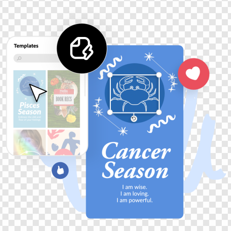 Cancer season, astrology templates, zodiac graphics, celestial design, Cancer Season PNG