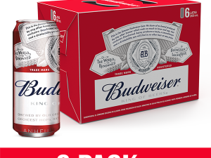 Budweiser beer, six-pack cans, 269 ml beverage, American lager, Cerveza Budweiser 269 Ml 24 Unidades PNG