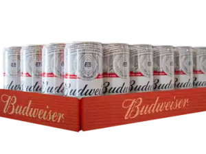 Budweiser beer, canned lager, American beer brand, beverage packaging, Cerveza Budweiser 269 Ml 24 Unidades PNG