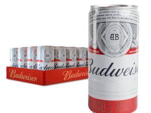 Budweiser beer, American lager, alcoholic beverage, can packaging, Cerveza Budweiser 269 Ml 24 Unidades PNG