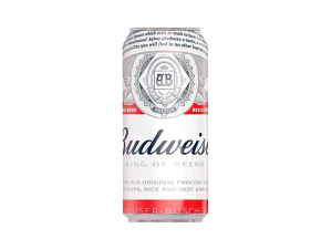 Budweiser beer can, American lager, brewed beverage, iconic beer brand, Cerveza Budweiser 269 Ml 24 Unidades PNG