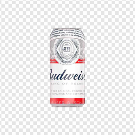 Budweiser beer can, American lager, brewed beverage, iconic beer brand, Cerveza Budweiser 269 Ml 24 Unidades PNG