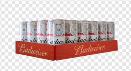 Budweiser beer, canned lager, American beer brand, beverage packaging, Cerveza Budweiser 269 Ml 24 Unidades PNG