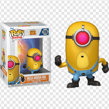 Minion figurine, collectible toy, Pop! Vinyl, animated character, Despicable Me 4 PNG