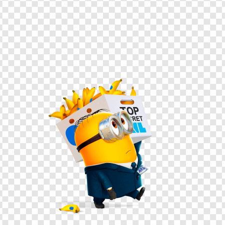 minion character, animated film, yellow creature, humorous mascot, Despicable Me 4 PNG