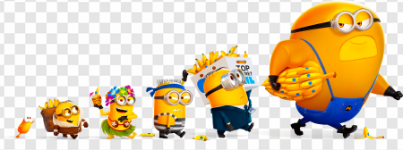 Minions characters, animated comedy, family movie, cartoon fun, Despicable Me 4 PNG