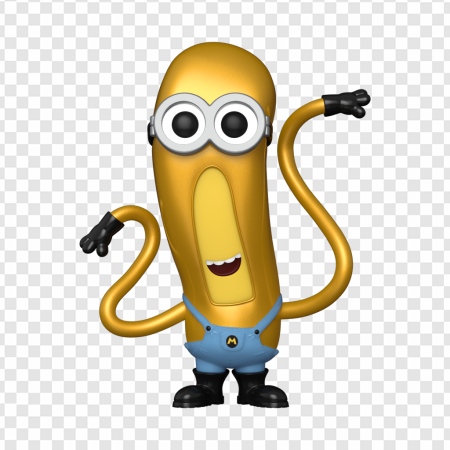 cartoon character, animated figure, playful design, yellow character, Despicable Me 4 PNG