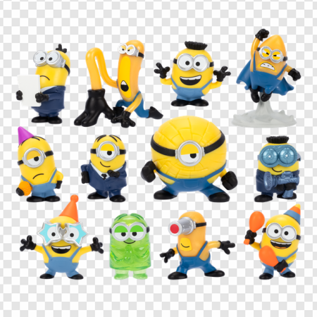 minion figurines, collectible toys, animated characters, Despicable Me merchandise, Despicable Me 4 PNG