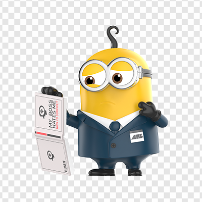 minion character, animated figure, business attire, playful expression, Despicable Me 4 PNG