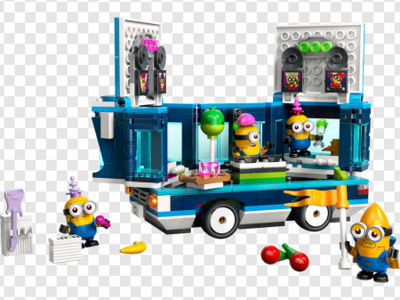 Minions toy set, LEGO food truck, creative play, children's building toys, Despicable Me 4 PNG