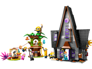 Lego building set, animated characters, creative play, children's toys, Despicable Me 4 PNG