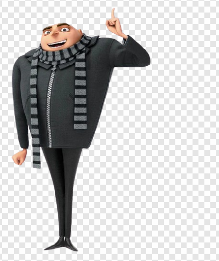 animated character, villain, cartoon figure, family movie, Despicable Me 4 PNG