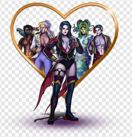 fantasy characters, superhero art, comic style illustration, digital artwork, Dracula Van Helsing Game PNG