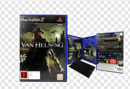 Van Helsing game, PlayStation 2 cover, action-adventure video game, horror-themed gameplay, Dracula Van Helsing Game PNG