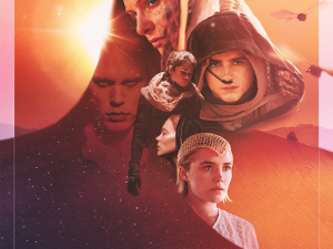 sci-fi movie poster, space adventure film, futuristic characters, epic storytelling, Dune Part Two PNG