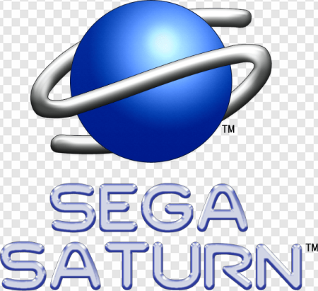 Sega Saturn logo, 1990s gaming console, retro video game system, Sega brand, Enemy Zero Sega Saturn PNG