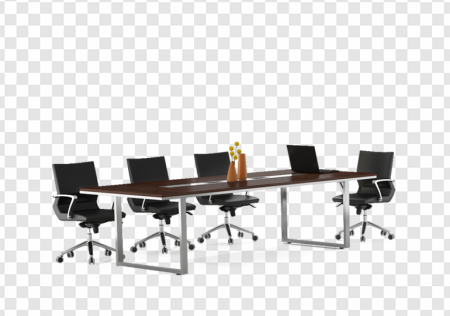 office conference table, modern workspace furniture, ergonomic office chairs, professional meeting setup, Executive Board Table PNG