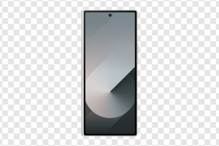 smartphone design, mobile device, touchscreen display, modern technology, Samsung Galaxy Z Fold6 PNG