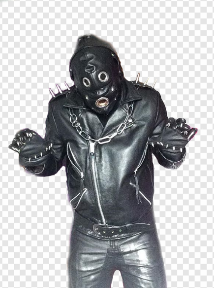 leather outfit, bondage mask, alternative fashion, edgy costume, Gimp Outfit PNG