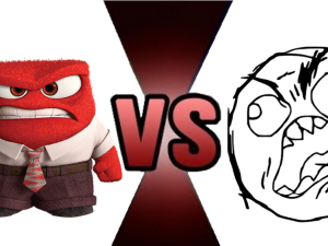 anger character, meme face, emotional clash, animated showdown, Anger – Inside Out PNG