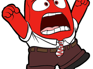 angry character, animated emotion, red figure, expressive cartoon, Anger – Inside Out PNG