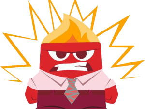 angry character, emotional expression, animated figure, cartoon anger, Anger – Inside Out PNG