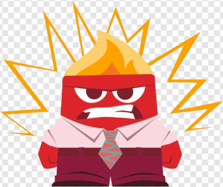 angry character, emotional expression, animated figure, cartoon anger, Anger – Inside Out PNG