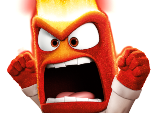 angry character, animated emotion, fiery expression, cartoon villain, Anger – Inside Out PNG