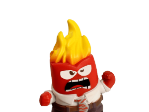 angry character, toy figure, animated emotion, colorful design, Anger – Inside Out PNG