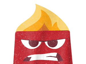 angry character, animated emotion, fiery expression, cartoon face, Anger – Inside Out PNG