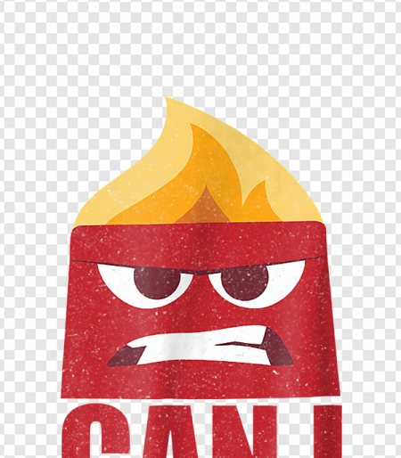 angry character, animated emotion, fiery expression, cartoon face, Anger – Inside Out PNG